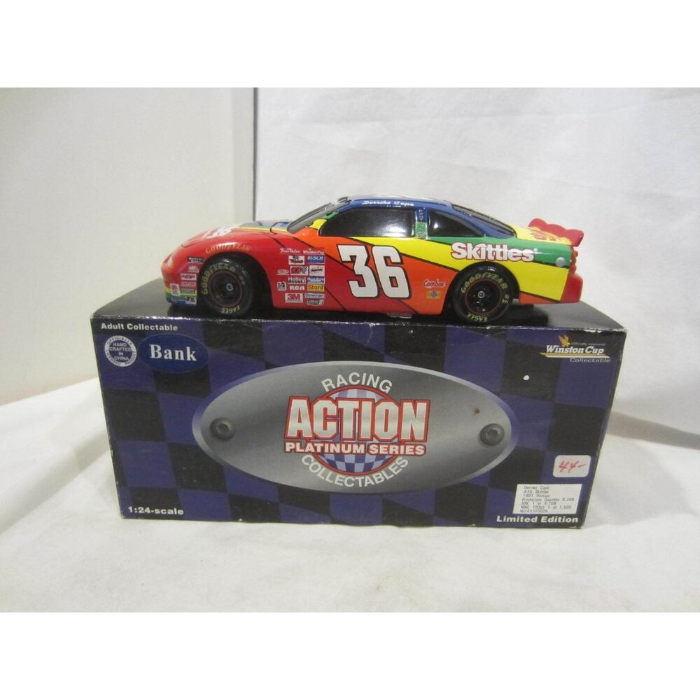 1:24 Stock Car Bank SKITTLES Derrike Cope #36 1997 Pontiac MINT Action